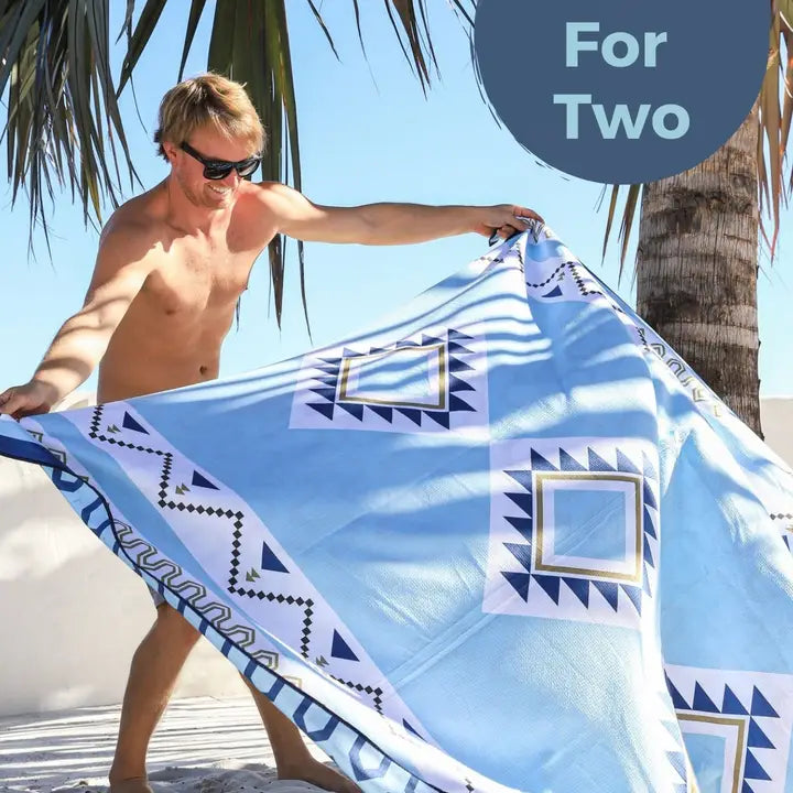 Breathing Travel - Sand Free Towel For Two - Blue Dream